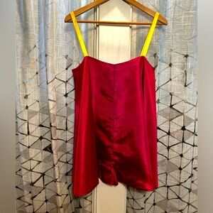 Vintage reversible taffeta trapeze romper. Justin Charles.